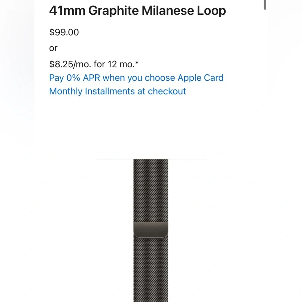 41mm Graphite Milanese Loop Apple Watch Band